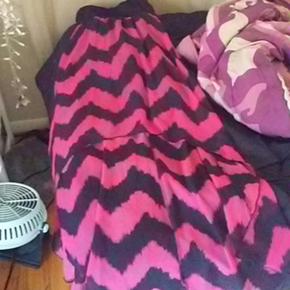 Pink and black chiffon dress